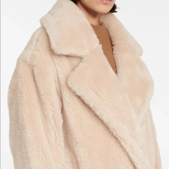 Yves Salomon Pink Teddy Coat